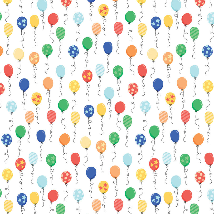 PARTY TIME BALLOONS - 12x12 Double-Sided Patterned Paper - Echo Park