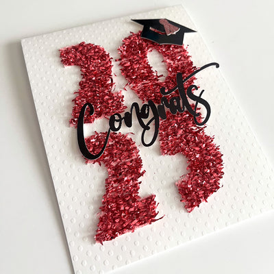 Handmade graduation card featuring Encore Tinsel Cardstock