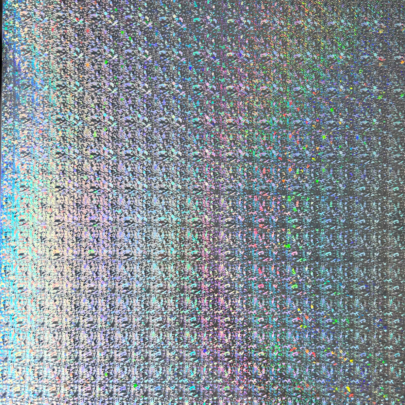 Mosaic Holographic Cardstock - silver holographic cardstock with an overlapping triangles pattern that looks like a glass mosaic