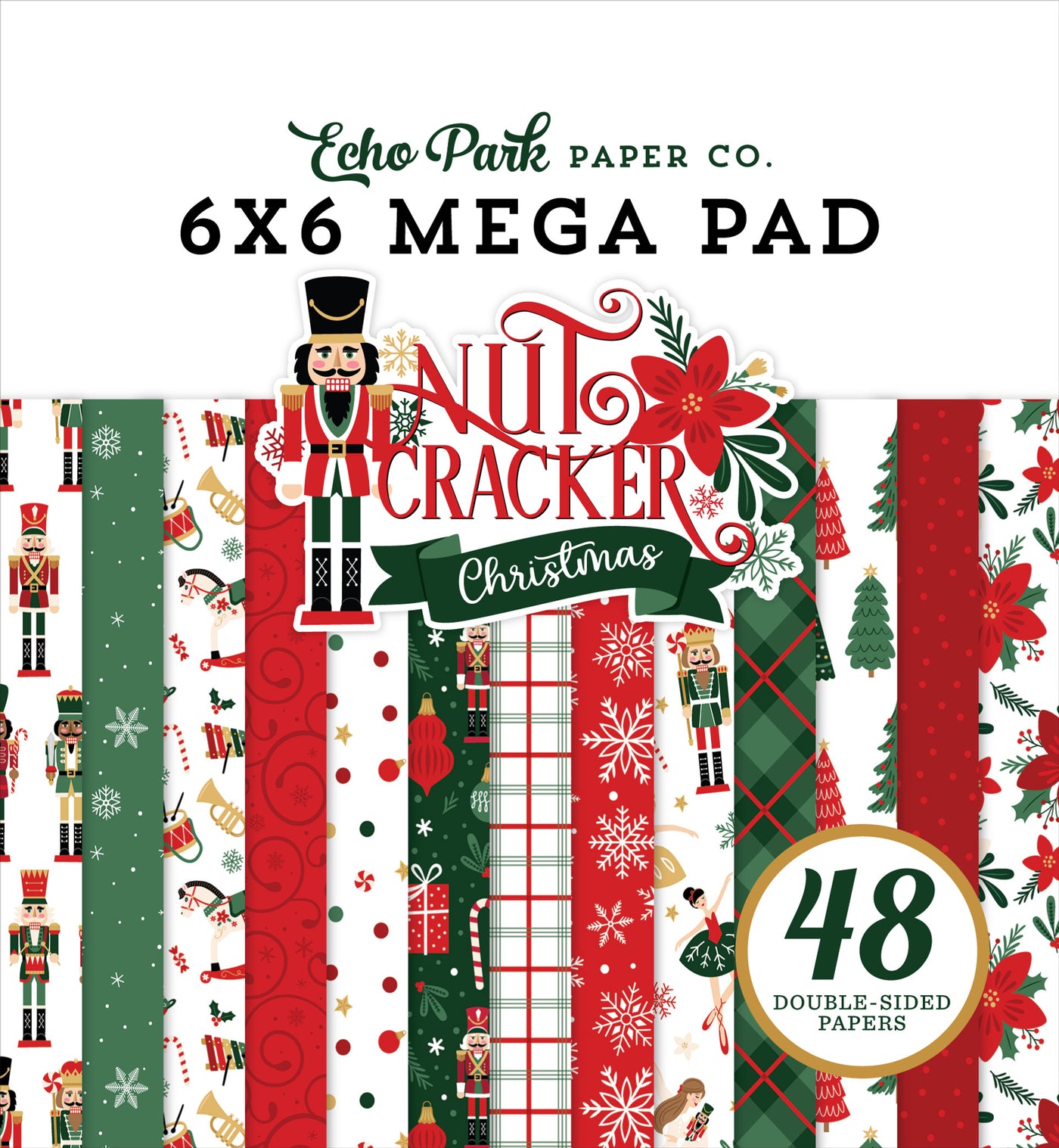 This Mega Paper Pad is part of the Nutcracker Collection for Echo Park. Smaller images are great for card making and similar crafts.
