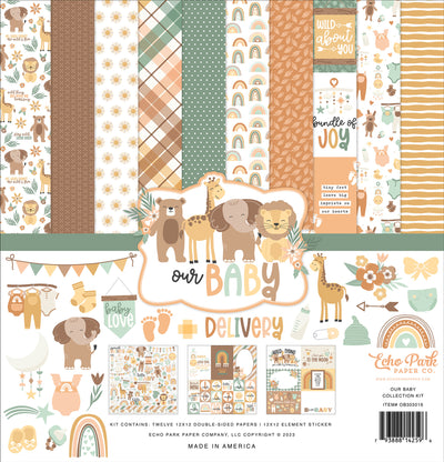 Twelve 12x12 double-sided designer sheets with creative patterns featuring rainbows, zoo animals, shooting stars, and all the love for a baby boy or girl. Archival quality and acid-free.