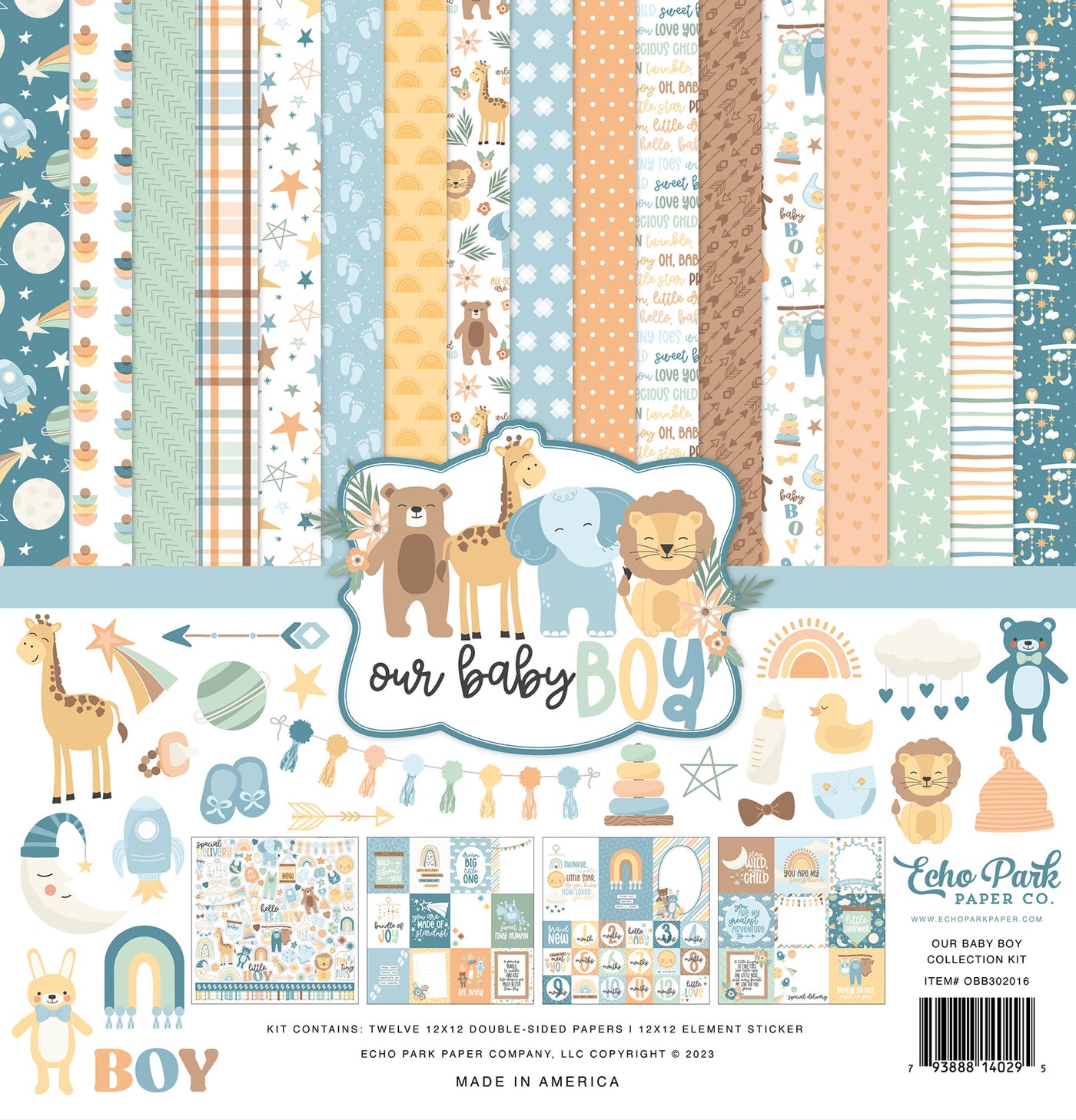 OUR BABY BOY 12x12 Collection Kit - Echo Park