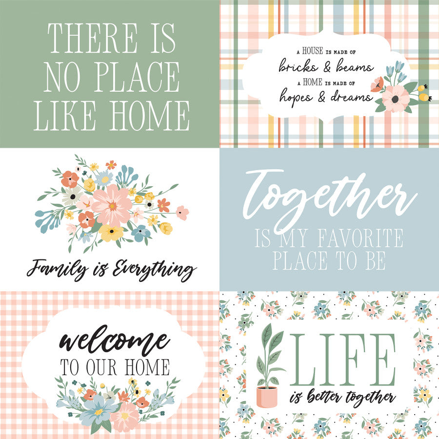 OUR HAPPY PLACE 6X4 JOURNALING CARDS - 12x12 Double-Sided Patterned Paper - Echo Park
