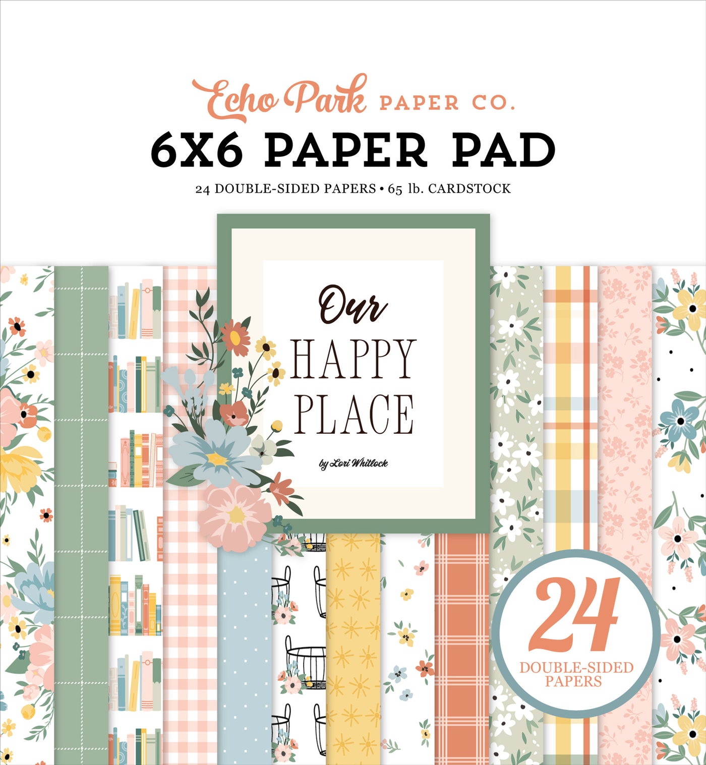 6x6 pad brings features soothing designs and colors befitting a get-together with friends. Fun for cards and paper crafts. Includes 24 double-sided pages.