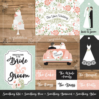 OUR WEDDING MULTI JOURNALING CARDS - 12x12 Double-Sided Patterned Paper - Echo Park