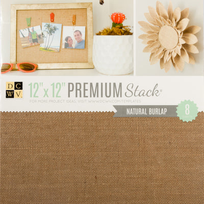 NATURAL BURLAP - 12x12 Kraft-backed sheets - from Die Cuts With a View