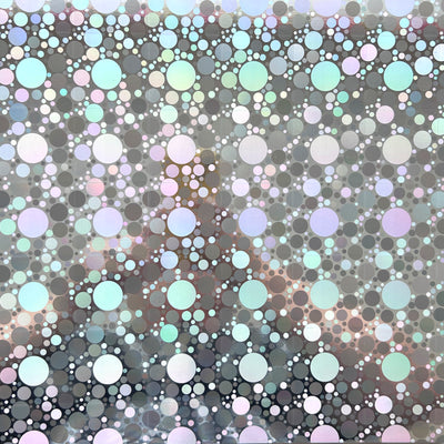 Polka Dots Holographic Cardstock - 12x12 Silver Holographic Cardstock with mixed sized dot pattern