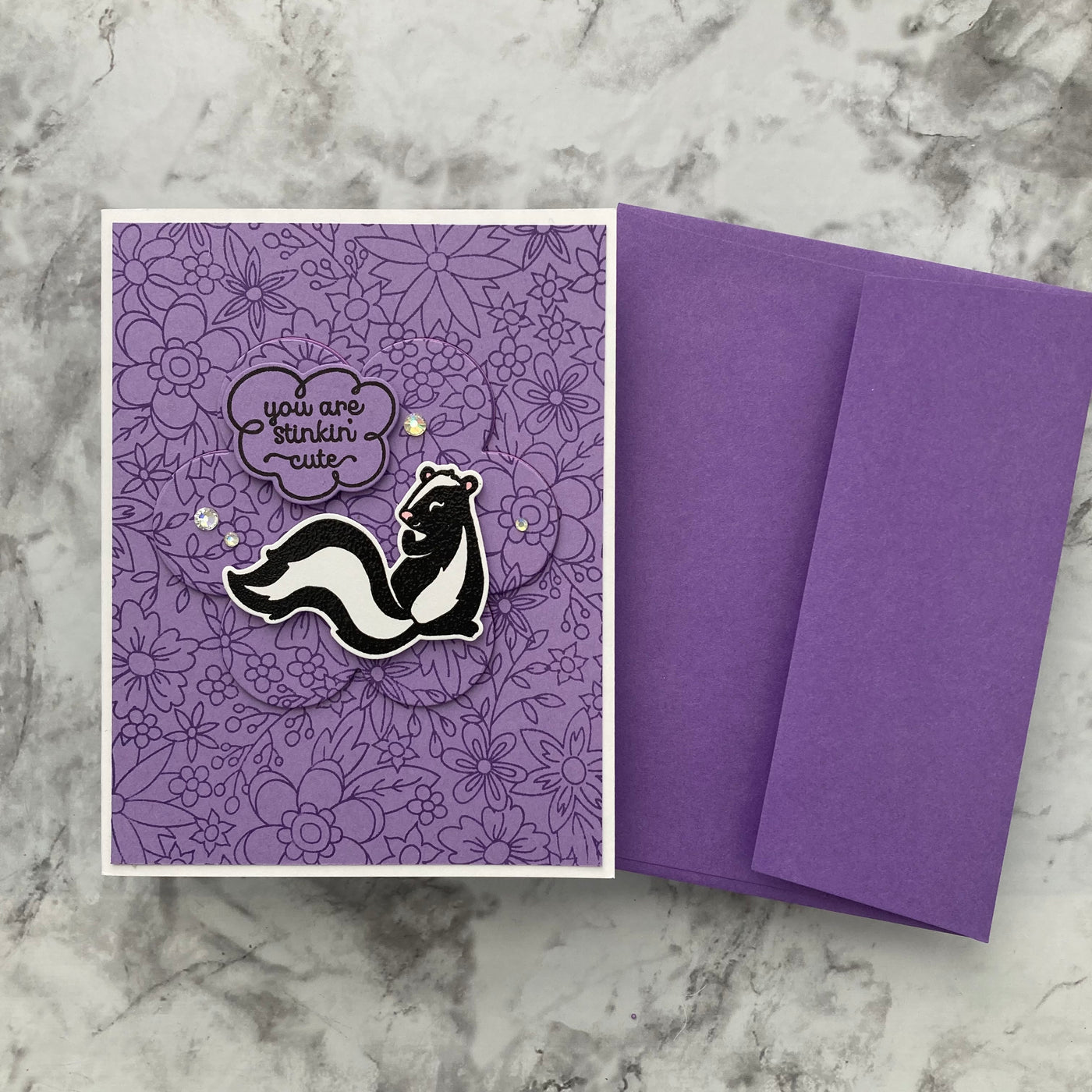 hand stamped card featuring Pop-Tone Grape Jelly Smooth Cardstock