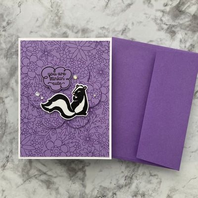 hand stamped card featuring Pop-Tone Grape Jelly Smooth Cardstock