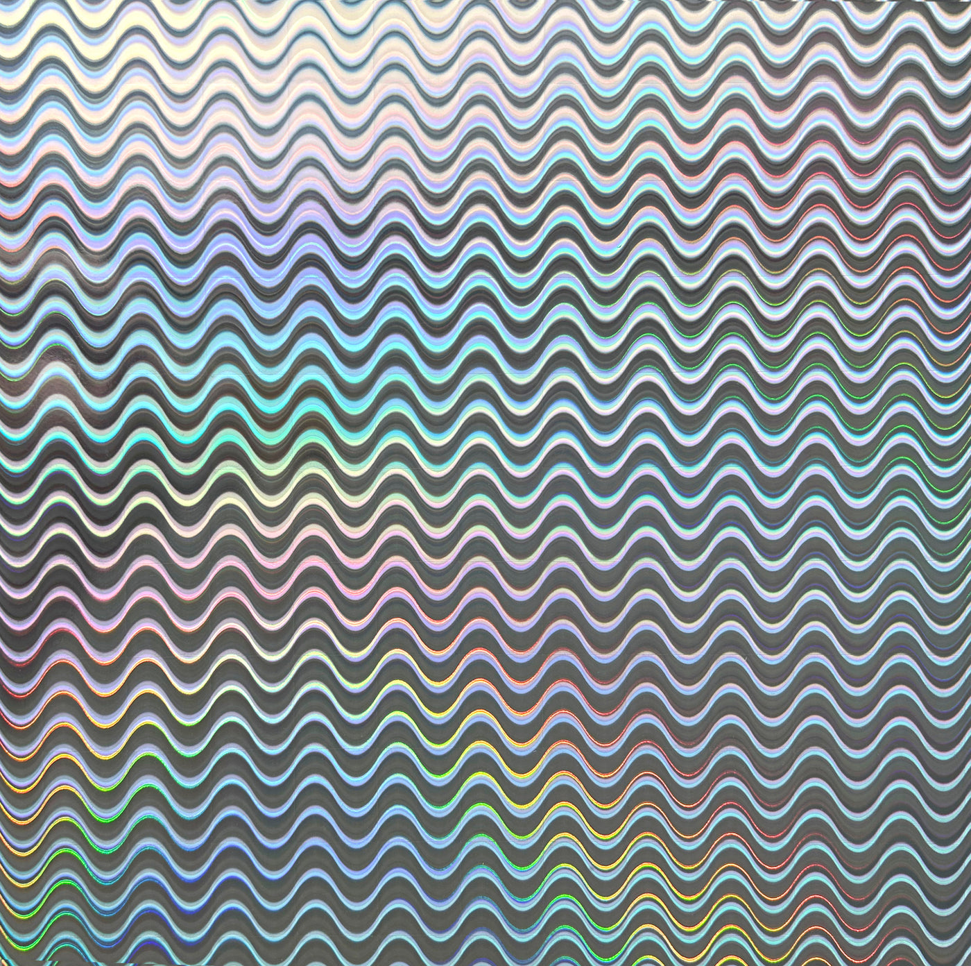 Radio Waves Holographic Cardstock - 12x12 silver holographic cardstock with a wavy line pattern