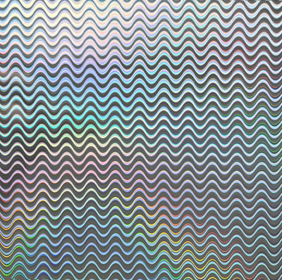 Radio Waves Holographic Cardstock - 12x12 silver holographic cardstock with a wavy line pattern