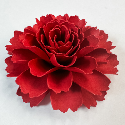 handmade flower made with wild cherry pop-tone
