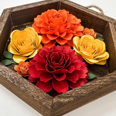 handmade flowers made with orbit orange cardstock