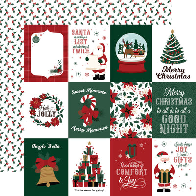 SANTA CLAUS 3X4 JOURNALING CARDS - 12x12 Double-Sided Patterned Paper - Echo Park