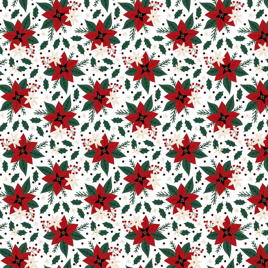 HOLIDAY POINSETTIA - 12x12 Double-Sided Patterned Paper - Echo Park