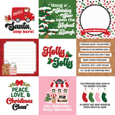 SANTA'S CHRISTMAS DELIVERY 4X4 JOURNALING CARDS - 12x12 Double-Sided Patterned Paper - Echo Park