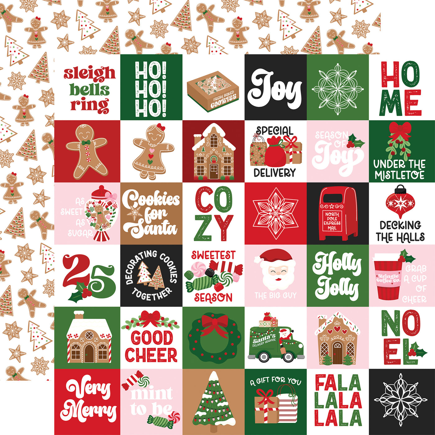 SANTA'S CHRISTMAS DELIVERY 2X2 JOURNALING CARDS - 12x12 Double-Sided Patterned Paper - Echo Park