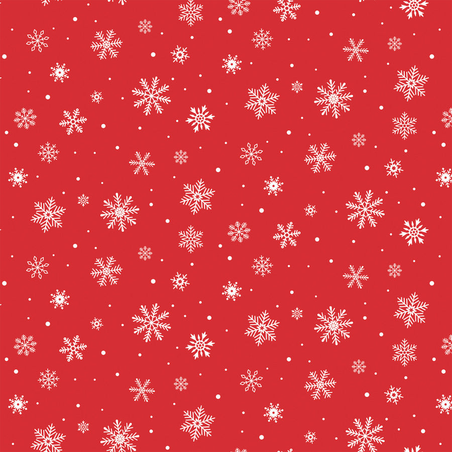 RED SNOWFLAKES - 12x12 Double-Sided Patterned Paper - Echo Park