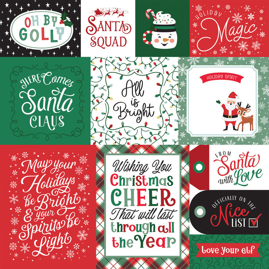 CHEER JOURNALING CARDS - 12x12 Double-Sided Patterned Paper - Echo Park