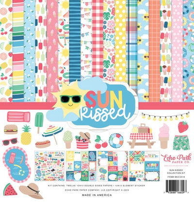 Twelve double-sided papers with happy prints focused on summer fun and sunny days—12x12 inch textured cardstock, including Element Sticker Sheet.