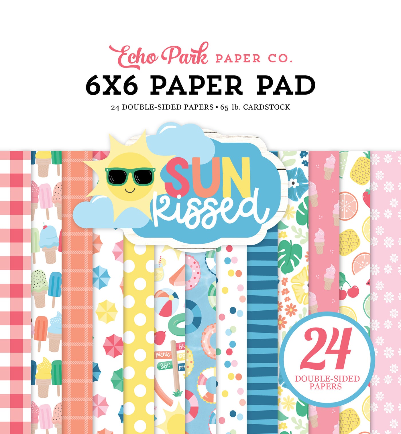 The 6x6 pad is loaded with fun, summer-related graphics and patterns. It is fun for cards and papercrafts. It includes 24 double-sided pages.