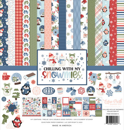 Wintery, outdoor imagery featured on 12 unique double-sided, 12x12 pages for cozy seasonal paper crafting. Each kit has 12x12 sheet of matching sticker elements.