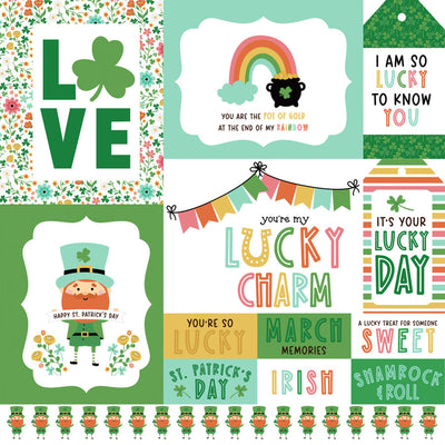 HAPPY ST. PATRICK'S DAY MULTI JOURNAL CARDS - 12x12 Double-Sided Patterned Paper - Echo Park