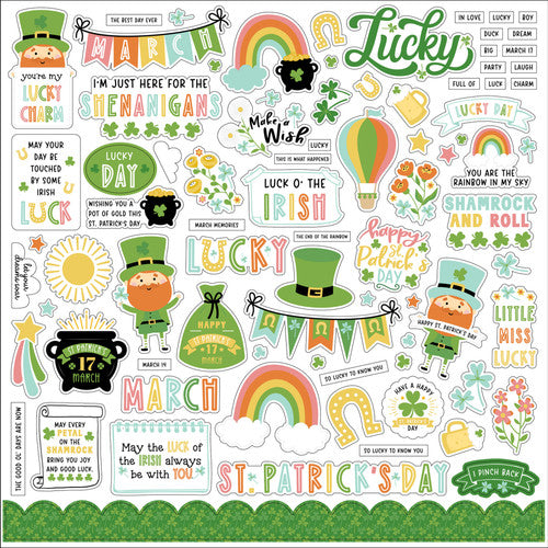 Happy St. Patrick's Day Scrapbook Collection Kit - 12 Double-Sided Papers & Sticker Sheet