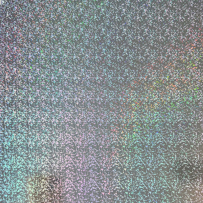 Small Bytes Holographic Cardstock - 12x12 silver holographic cardstock with a futuristic pattern of small squares