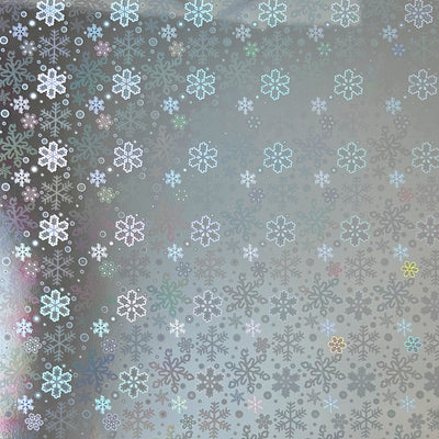 Snow Flurries Holographic Cardstock - 12x12 silver holographic cardstock with a snowflake pattern