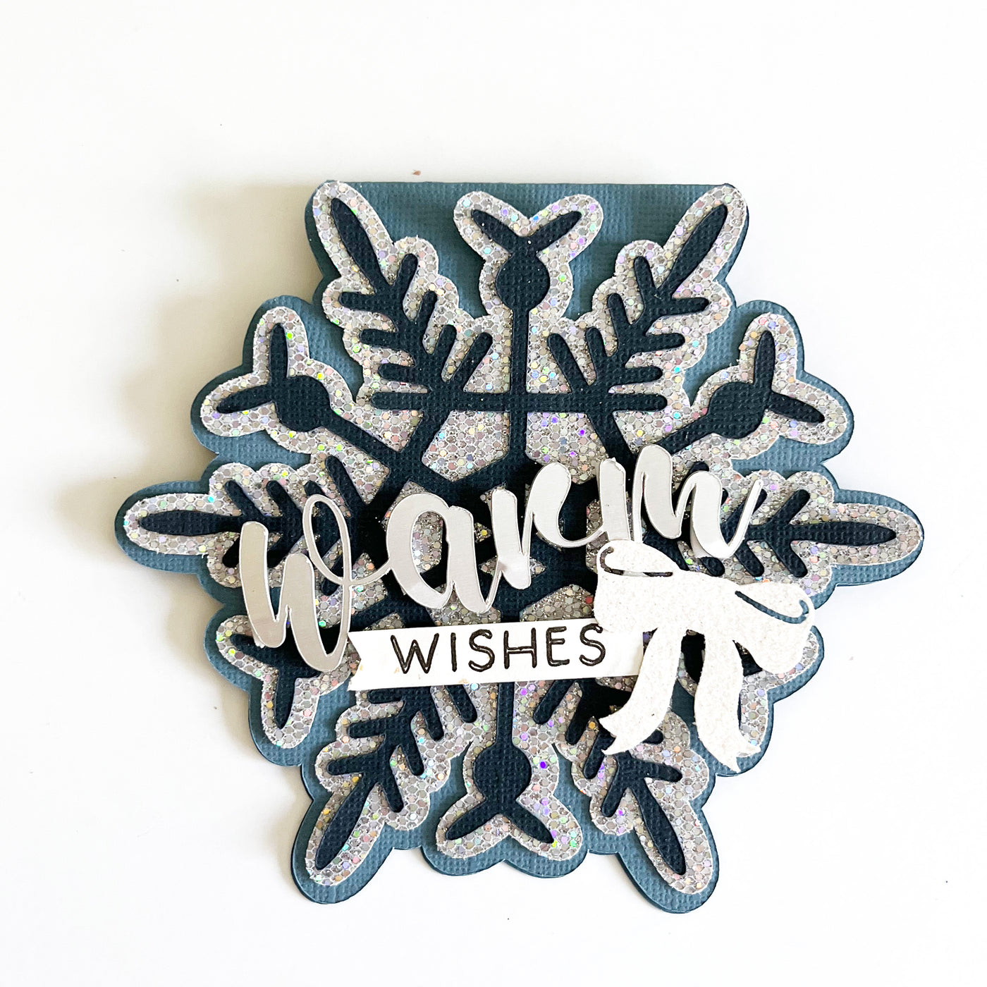 Handmade snowflake shaped card featuring Encore Paper Cardstock