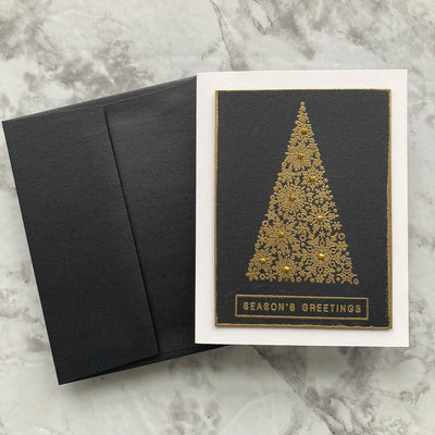 handmade Christmas card with black pearlescent envelope from Stardream