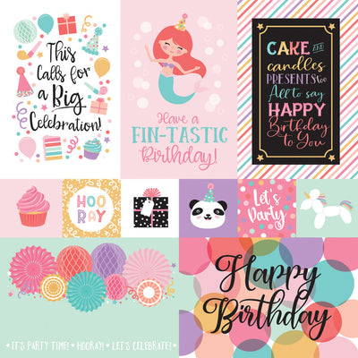 IT'S YOUR BIRTHDAY GIRL MULTI JOURNALING CARDS - 12x12 Double-Sided Patterned Paper - Echo Park