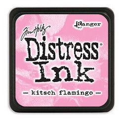 Bubblegum pink distress ink pad from Tim Holtz. Dye ink in a small-sized ink pad. Stackable ink pads for distressing cardstock edges and making inked backgrounds.
