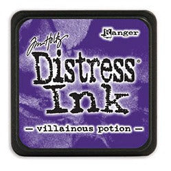 Villainous Potion mini distress ink pad from Tim Holtz. Purple dye ink in a small-sized ink pad. Stackable ink pads for distressing cardstock edges and mixed media projects.