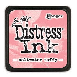 Bubblegum pink mini distress ink pad from Tim Holtz. Mini dye ink pad. Stackable ink pads for distressing cardstock edges and mixed media projects.