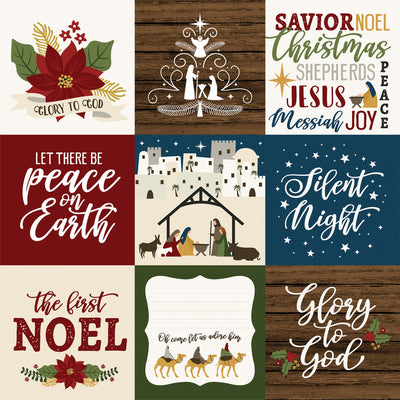 THE FIRST NOEL 4X4 JOURNALING CARDS - 12x12 Double-Sided Patterned Paper - Echo Park
