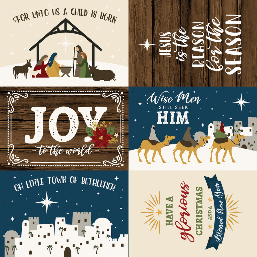 THE FIRST NOEL 6X4 JOURNALING CARDS - 12x12 Double-Sided Patterned Paper - Echo Park