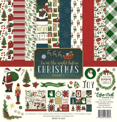 'TWAS THE NIGHT BEFORE CHRISTMAS Vol. 1 - 12x12 Cardstock Collection Kit by Echo Park Paper Co.