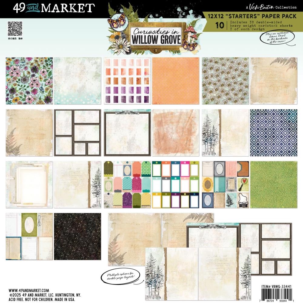 Collection of paper samples from 49 and Market with various designs and textures.