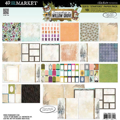 Collection of paper samples from 49 and Market with various designs and textures.