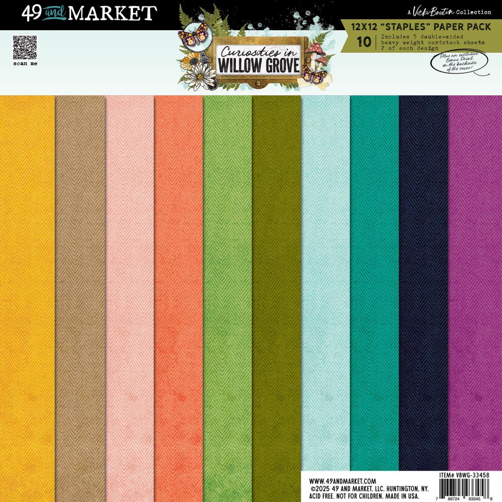 Set of 10 different colored papers with a brand label at the top.