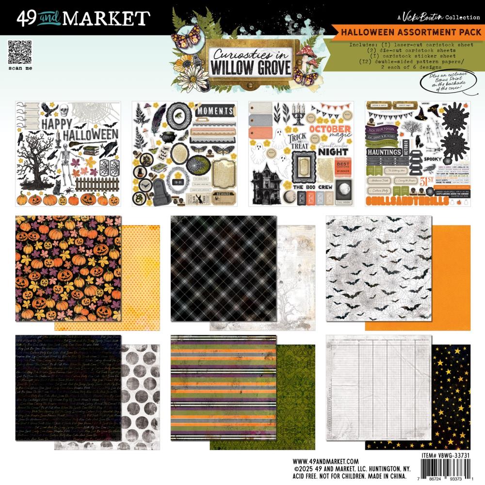 Halloween-themed paper pack with various designs and patterns by 49 and Market.