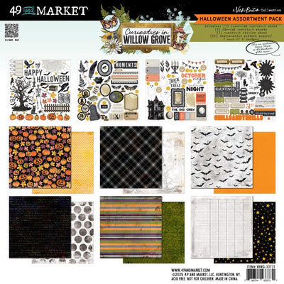 Halloween-themed paper pack with various designs and patterns by 49 and Market.