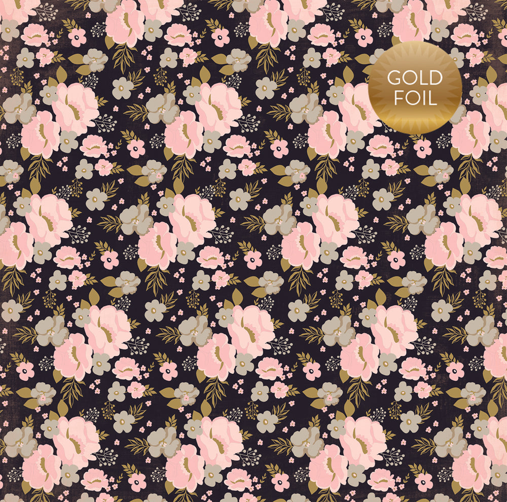 WEDDING FLORAL-FOIL - 12x12 Double-Sided Patterned Paper - Echo Park