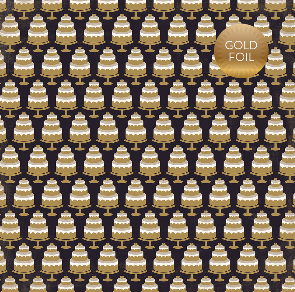 EAT CAKE-FOIL - 12x12 Double-Sided Patterned Paper - Echo Park