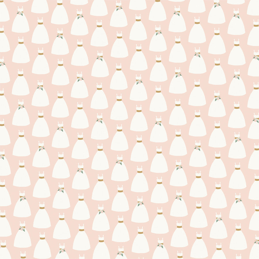 DRESSES IN WHITE - 12x12 Double-Sided Patterned Paper - Echo Park