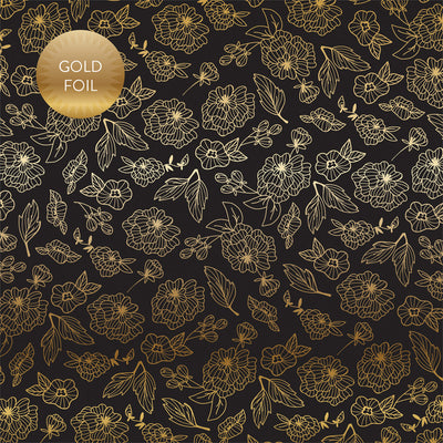 GOLD FLORAL - FOIL - 12x12 Double-Sided Patterned Paper - Echo Park