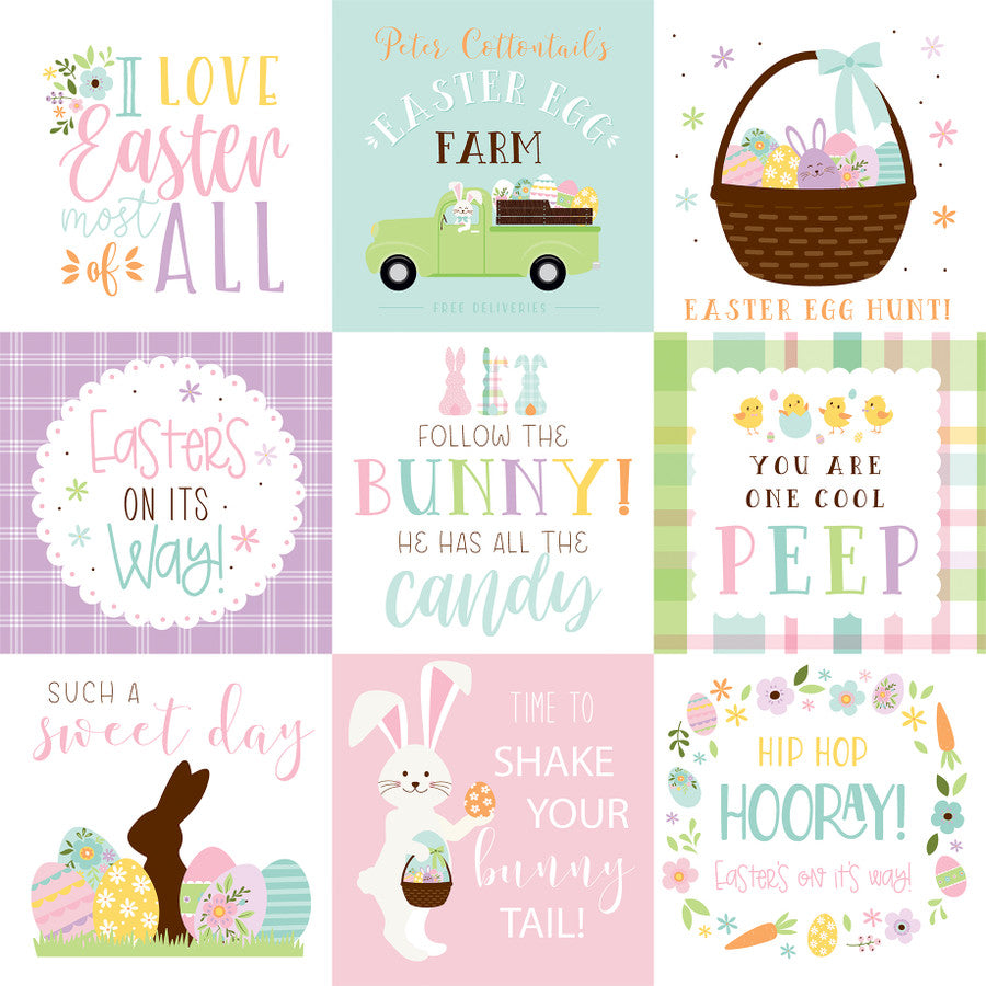 WELCOME EASTER 4X4 JOURNALING CARDS - 12x12 Double-Sided Patterned Paper - Echo Park