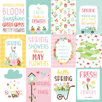 WELCOME SPRING 3X4 JOURNALING CARDS - 12x12 Double-Sided Patterned Paper - Echo Park
